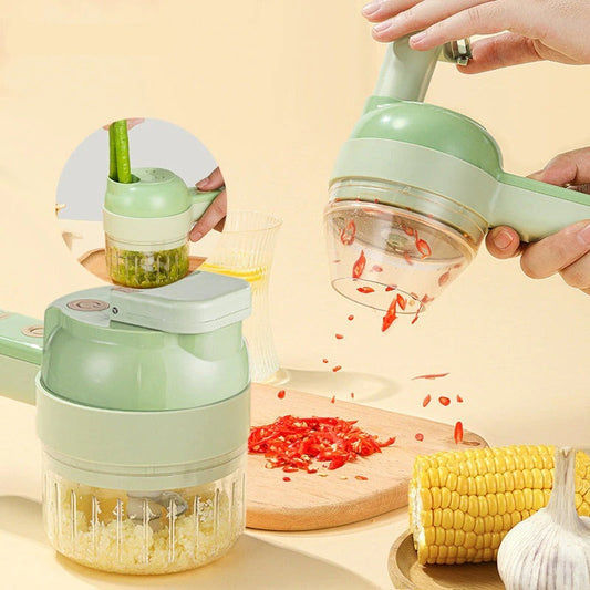 [One-Time-Offer] 4 in 1 Portable Electric Vegetable Slicer That Quickly Cuts Your Vegetables Instantly [FREE SHIPPING]