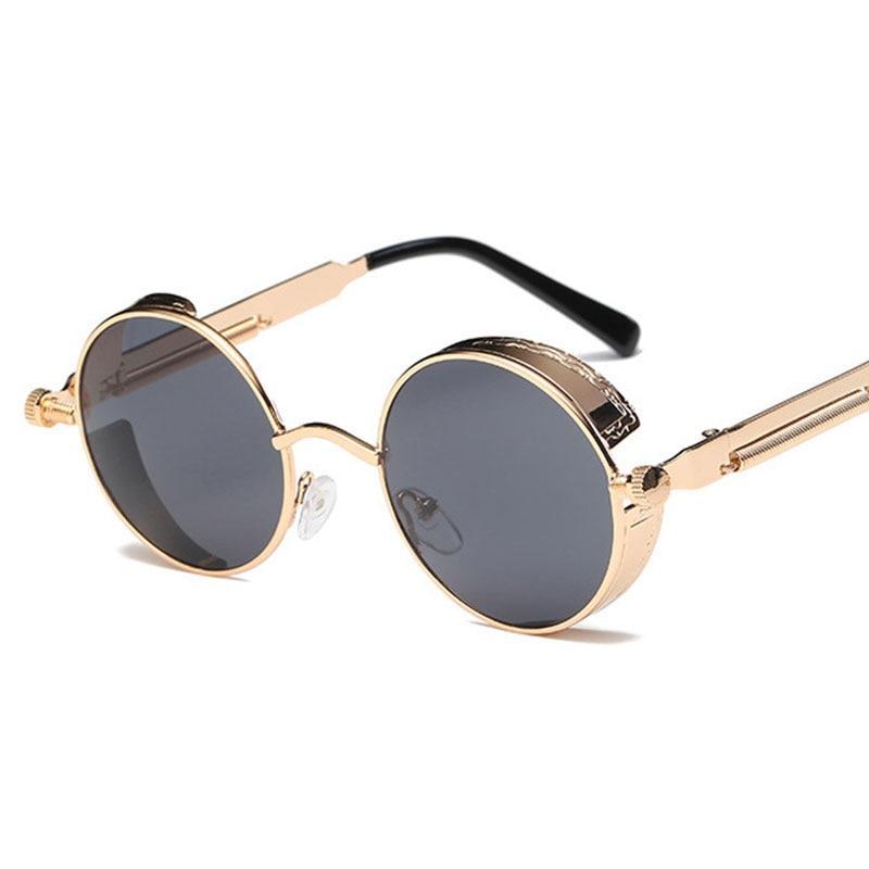 Metal Round Steampunk Sunglasses - Kangaroo Buddy